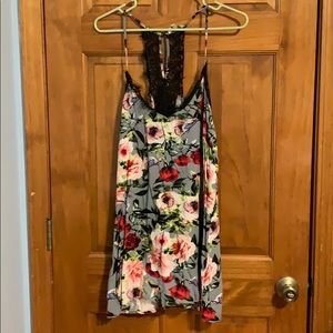 Floral dress with lace back detail